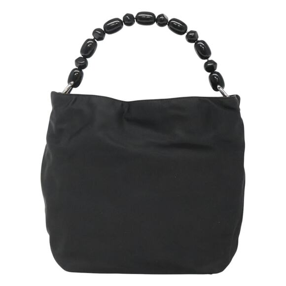 DIOR Maris Pearl Hand Bag Nylon Black Silver - Picture 3 of 12